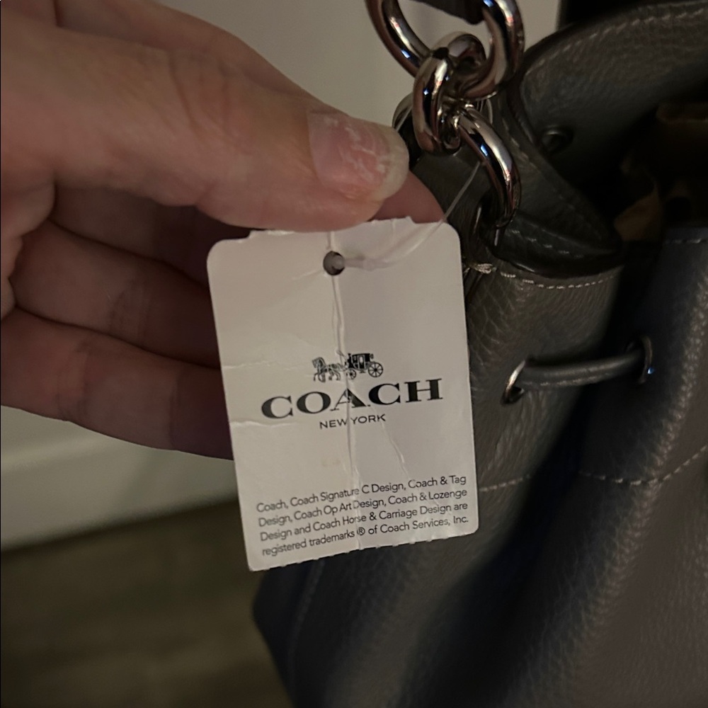 Coach Elle Pebble Leather Drawstring Bag, NWT - Picture 3 of 15
